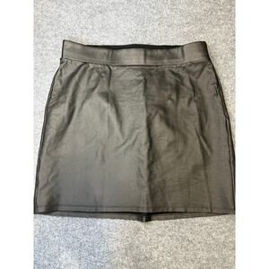 TORRID Black Vegan Leather Mini Skirt Size 1 (14/16) Plus Size